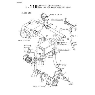 FIG 115. COOLING SEA WATER PIPE/OPTIONAL)(12LAAK-UT1)