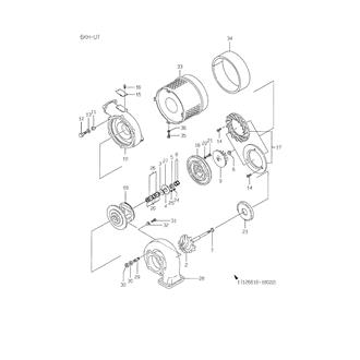 FIG 15. PARTS OF RU110-1 TURBOCHARGER