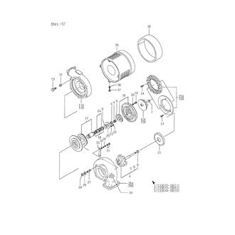 FIG 21. PARTS OF RU120A-1 TURBOCHARGER