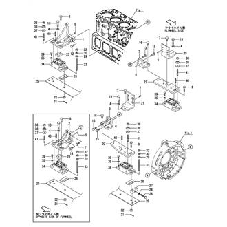 FIG 6. MOUNTING FOOT & ENGINE SET PARTS(SHOCK ABSORBER SPEC.)