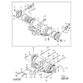 FIG 118. (24C)LUB. OIL COOLER(WITHOUT INSTRUMENT PANEL)(JG, NK SPEC.)(FROM E03566)