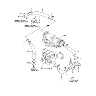 FIG 133. (33A)COOLING PIPE(SEA WATER)(PUMP - INTER COOLER)(JG SPEC.)(TO E03375)