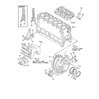 FIG 4. FLYWHEEL HOUSING & ENGINE LIFTER