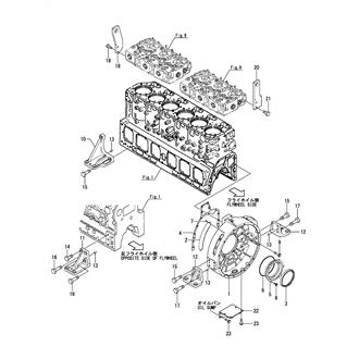 FIG 4. FLYWHEEL HOUSING & MOUNTING FOOT