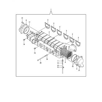 FIG 12. SUC. MANIFOLD & INTER COOLER(W/O HEATER)(W/O INST. PANEL)(YANMAR INSPECTION)