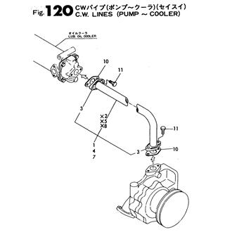 FIG 120. C.W.PIPE(PUMP-COOLER)(F.WATER)