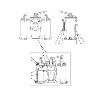 FIG 111. (51E)SEA WATER STRAINER(DUPLEX)