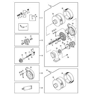 FIG 76. TUBOCHARGER COMPONENT PARTS