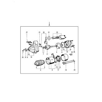 FIG 43. STARTING MOTOR COMPONENT PARTS(4LM-DTZ,A,AY)