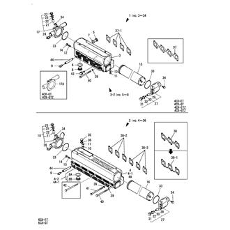 FIG 14. EXHAUST MANIFOLD & COOLER(FRESH WATER)