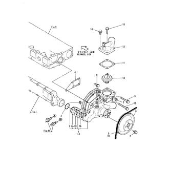 FIG 30. COOLING FRESH WATER PUMP & THERMOSTAT