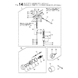 FIG 14. HYDRAULIC PUMP(F1) & PRESS.GAUGE(F3,OPTIONAL)