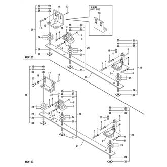 FIG 70. (6E)MOUNTING FOOT(MGN123, MGN133)(DIRECT MOUNTING SPEC.)