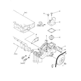 FIG 20. COOLING FRESH WATER PUMP & THERMOSTAT