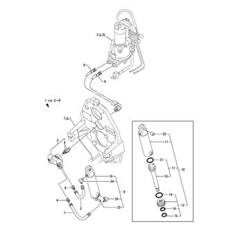 FIG 24. HYDRAULIC PIPING DEVICE(ONE CYLINDER SPEC)(OPTIONAL)