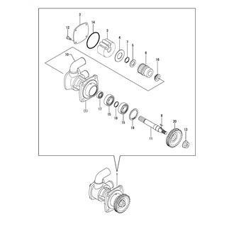 FIG 28. COOLING PUMP(SEA WATER)(INNER PARTS)(REAR MOUNT SPEC.)