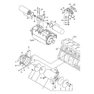 FIG 34. LUB. OIL COOLER & FILTER