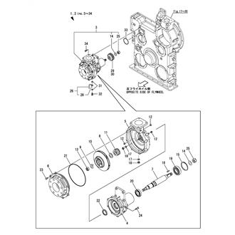 FIG 136. COOLING PUMP(LOW TEMP. WATER)(2-LINE FRESH WATER COOLING SPEC.)(TO E00957)