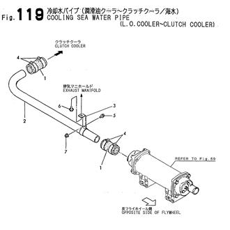 FIG 119. COOLING SEA WATER PIPE(L.O.COOLER-CLUTCH COOLER)