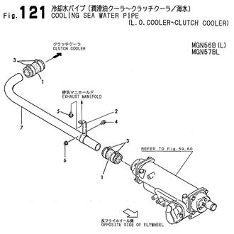 FIG 121. COOLING SEA WATER PIPE(L.O.COOLER-CLUTCH COOLER)