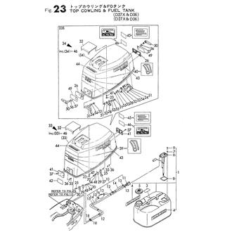 FIG 23. TOP COWLING & FUEL TANK(D27X,D36X)