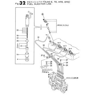 FIG 32. FUEL INJECTION PIPE(4JH2-E,TE,HTE,DTE)