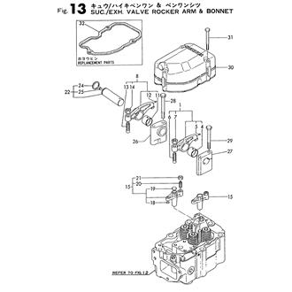 FIG 13. SUC./EXH.VALVE ROCKER ARM & BONNET