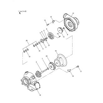 FIG 9. TURBOCHARGER COMPONENT PARTS(TO APR. 1997)