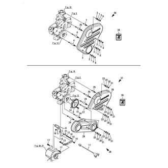 FIG 38. V-BELT COVER & GENERATOR ATTACHIMENT