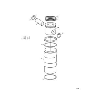 FIG 107. REPAIR KIT, PISTON AND LINER(-6516122)