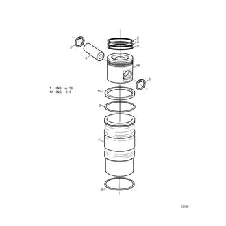 FIG 109. REPAIR KIT, PISTON AND LINER(E6516123-)