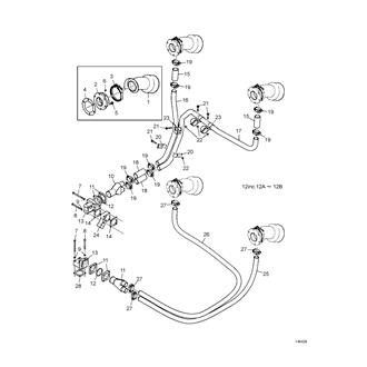 FIG 75. COOLANT PIPE, EXHAUST PIPE BE