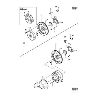 FIG 13. FLYWHEEL & CYL.MOUNTING PARTS