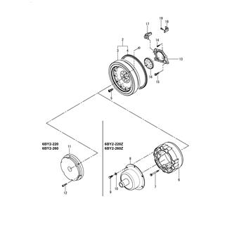 FIG 13. FLYWHEEL & CYLINDER MOUNTING PARTS