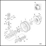 CRANKSHAFT PISTONS, AND FLYWHEEL