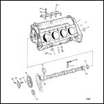 CYLINDER BLOCK AND CAMSHAFT (350 C.I.D. ROLLER LIFTERS)