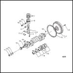 CRANKSHAFT, FLYWHEEL AND PISTONS